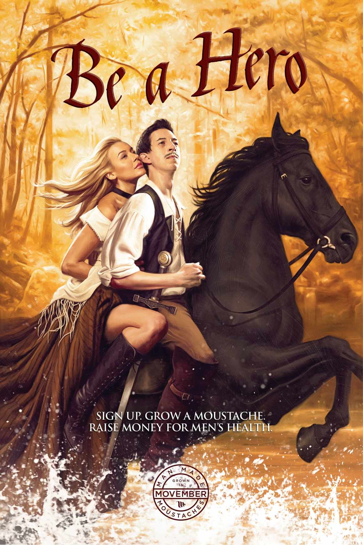 新西蘭Movember蓄須捐助男性健康平面海報(bào)廣告創(chuàng)意設(shè)計(jì)-上海廣告策劃公司“騎馬篇”3