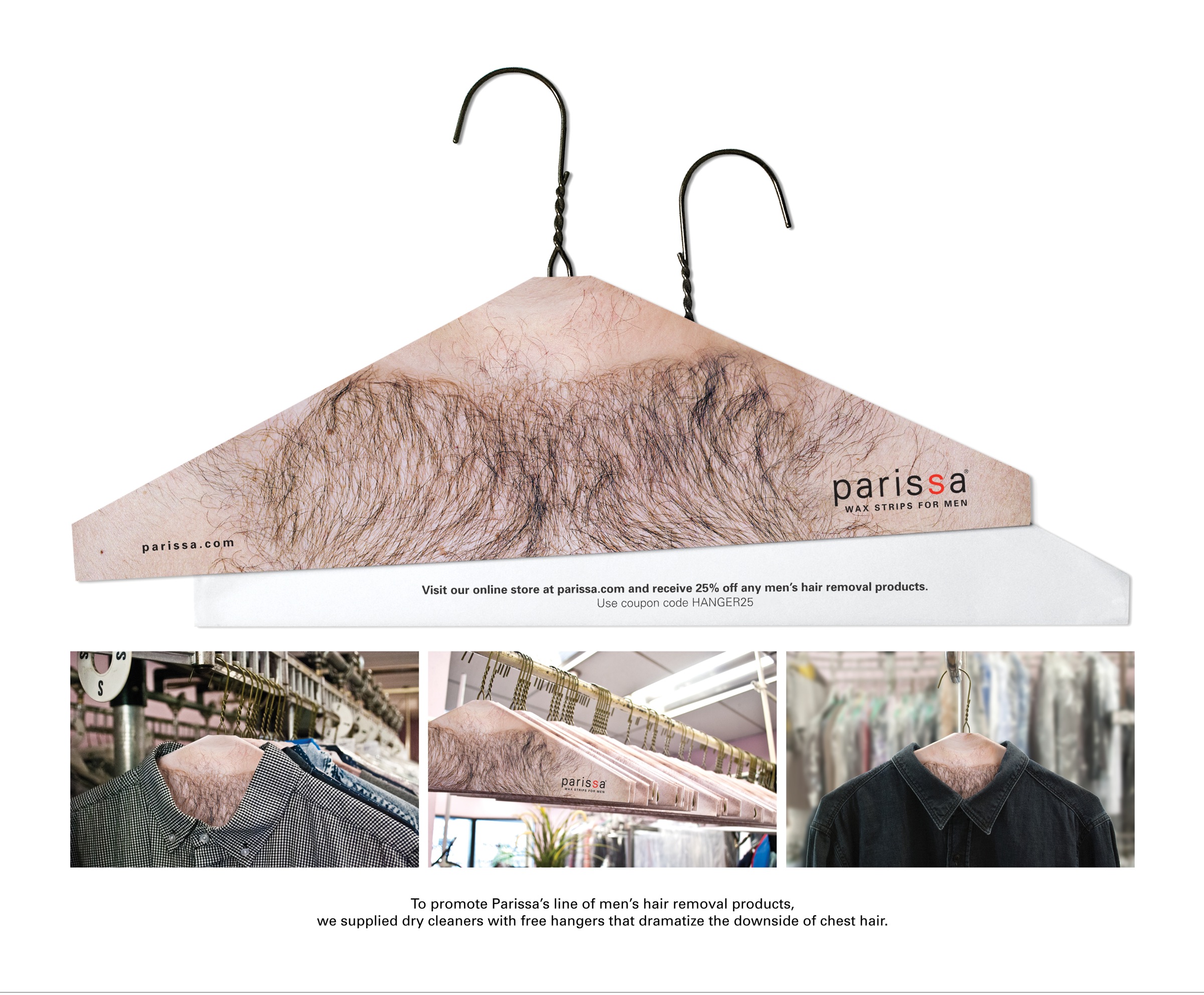 Parissa 男士脫毛“免費(fèi)衣架”廣告禮品創(chuàng)意設(shè)計