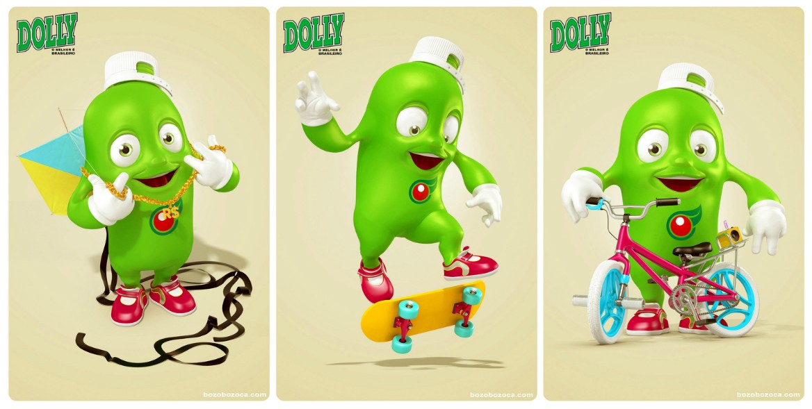 巴西dolly碳酸飲料品牌卡通形象設(shè)計(jì)，吉祥物設(shè)計(jì)