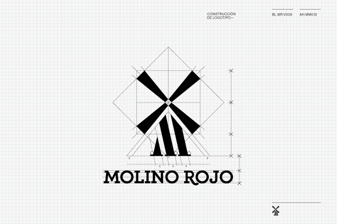 農(nóng)業(yè)產(chǎn)品品牌策劃設(shè)計——秘魯Molino Rojo紅磨坊雜交水稻品牌形象再設(shè)計，包裝設(shè)計——標(biāo)志設(shè)計網(wǎng)格圖2——尚略廣告品牌策劃與廣告設(shè)計公司