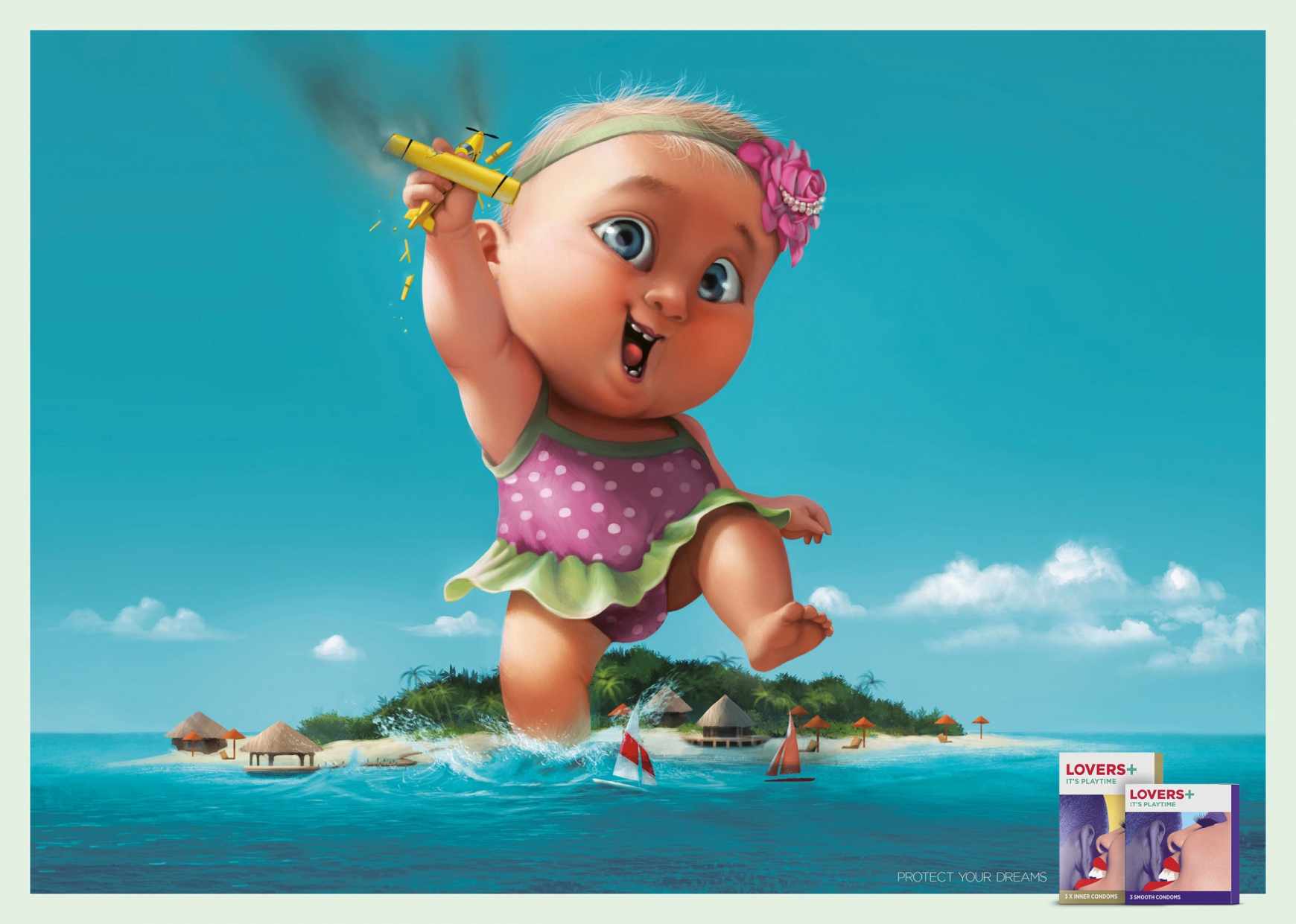 上海廣告設計公司每日分享Lovers Plus 安全套平面廣告設計假日篇