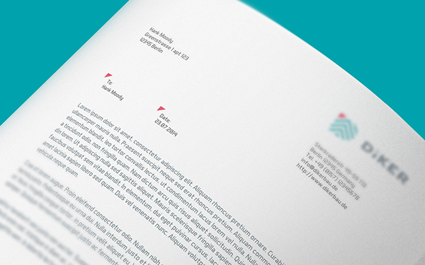 德國Diker Bau建筑規(guī)劃公司品牌形象設(shè)計-延展應(yīng)用設(shè)計-信紙設(shè)計