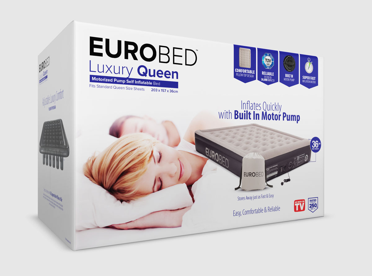 上海包裝設(shè)計公司設(shè)計分享——EuroBed 空氣（充氣）床墊包裝設(shè)計1