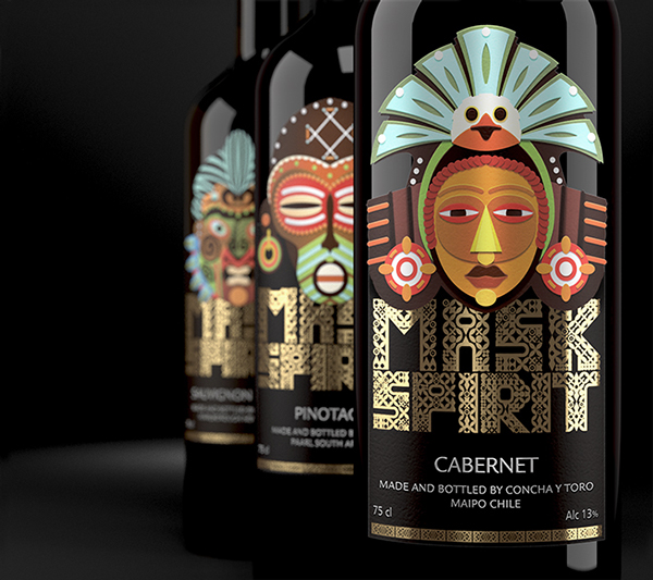 上海包裝設(shè)計公司設(shè)計分享——新西蘭Mask Spirit: 葡萄酒包裝設(shè)計2