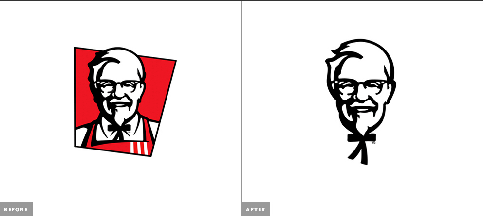 KFC肯德基更新品牌新舊LOGO設(shè)計(jì)對比-上海LOGO設(shè)計(jì)公司2