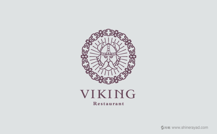 Viking餐廳餐飲大胡子師傅LOGO設(shè)計(jì)-上海餐飲LOGO設(shè)計(jì)公司2