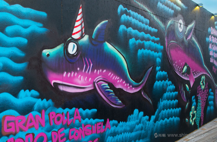 碼頭夜總會酒吧海洋生物文化墻壁紙插畫設計-鯊魚-上海品牌設計公司欣賞3
