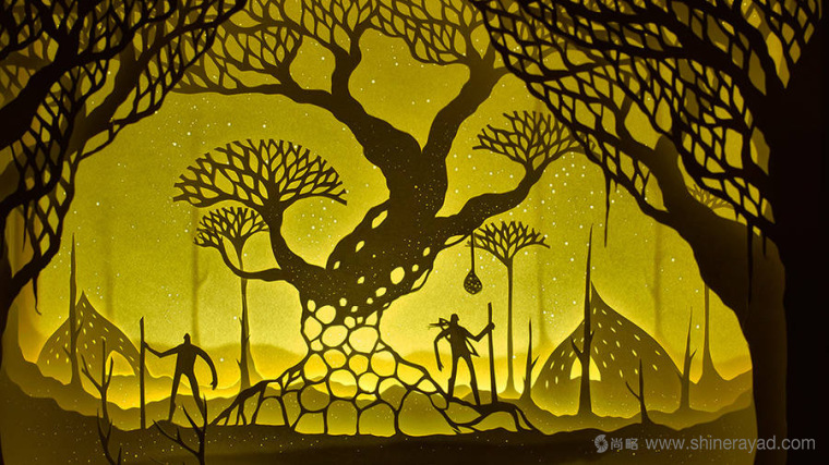 上海平面設(shè)計(jì)公司藝術(shù)修養(yǎng)：夢(mèng)幻上古世界剪紙疊加設(shè)計(jì)藝術(shù)插畫欣賞11