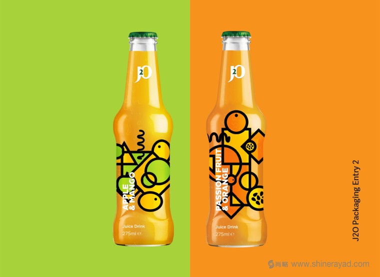 J2O 幾何抽象圖形果汁飲料包裝設(shè)計(jì)-上海飲料包裝設(shè)計(jì)公司設(shè)計(jì)欣賞1
