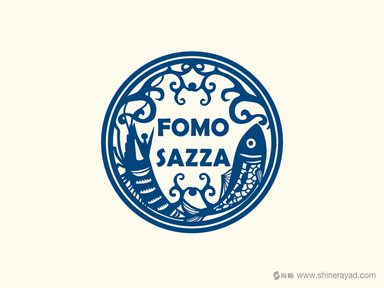 臺灣FOMO SAZZA 蝦魚醬燒烤醬調(diào)味品品牌標志設(shè)計-上海標志設(shè)計公司1