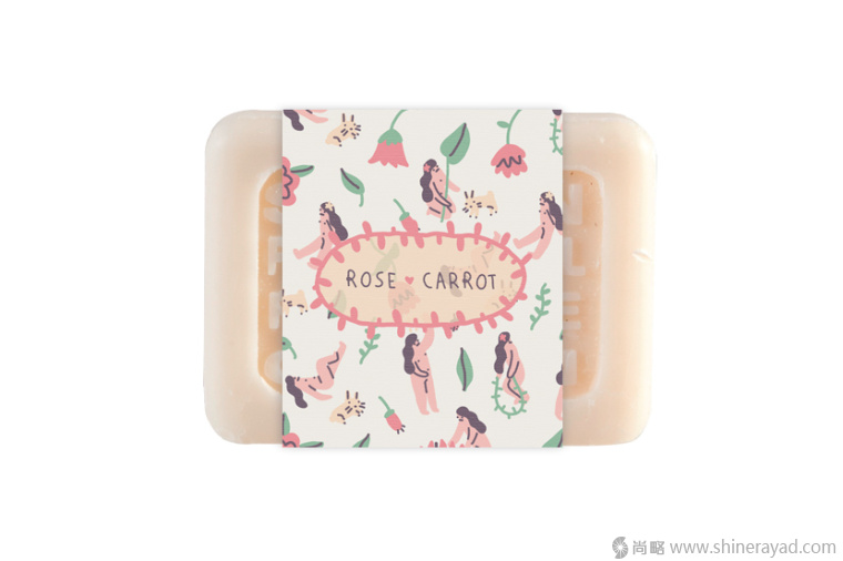 上海包裝設計公司推薦：漫畫風格 Flora 玫瑰胡蘿卜美容肥皂包裝設計4