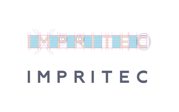 Impritec 數(shù)字印刷機(jī)械公司品牌logo/VI設(shè)計(jì)-尚略廣告上海品牌設(shè)計(jì)公司分享2-logo網(wǎng)格線設(shè)計(jì)效果
