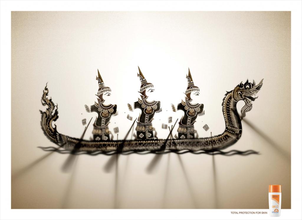 化妝品廣告-Proya Sunblock 珀萊雅防曬霜皮影篇平面廣告創(chuàng)意設計1