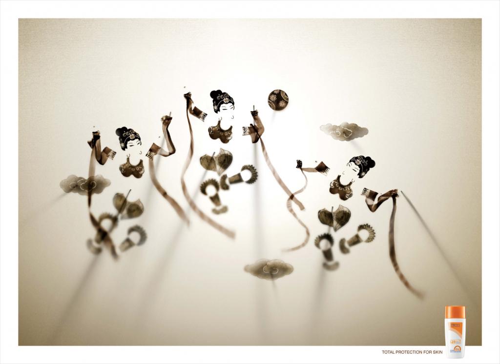 化妝品廣告——Proya Sunblock 珀萊雅防曬霜皮影篇平面廣告創(chuàng)意設計3