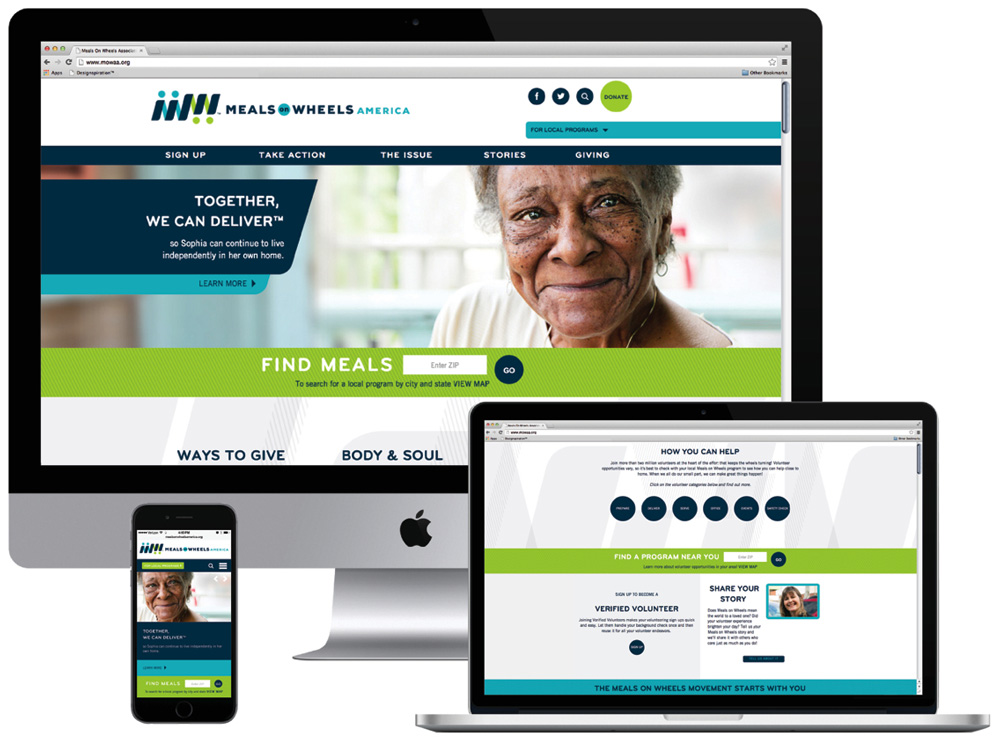 美國 Meals on Wheels 膳食協(xié)會標志設計VI設計6-網(wǎng)站設計