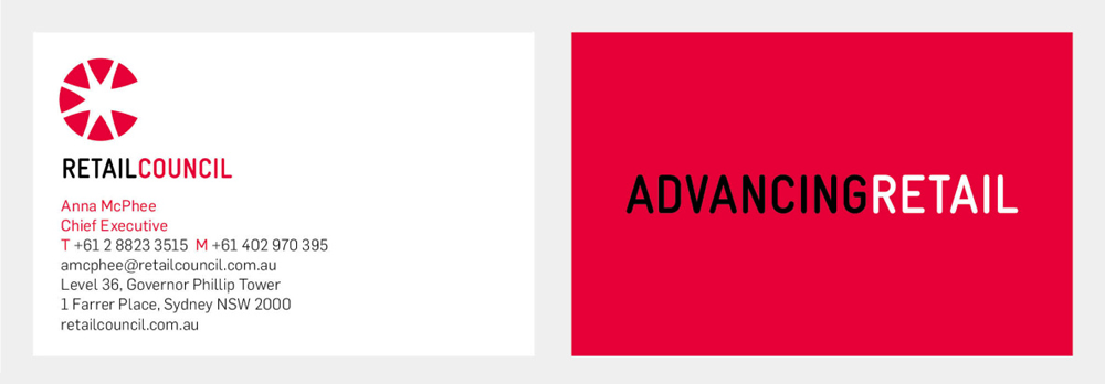 澳大利亞全國零售商協(xié)會理事會Retail Council 品牌VI形象設(shè)計-名片設(shè)計