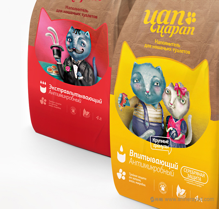 俄羅斯2Цап-Царап卡通貓糧狗糧寵物食品包裝設計上海包裝設計公司國外包裝設計欣賞2