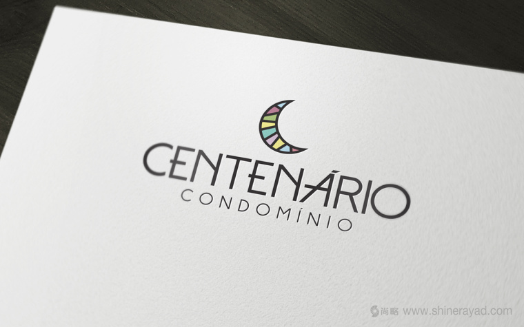 Centenário公寓地產(chǎn)月牙圖形標(biāo)志設(shè)計3-手繪效果