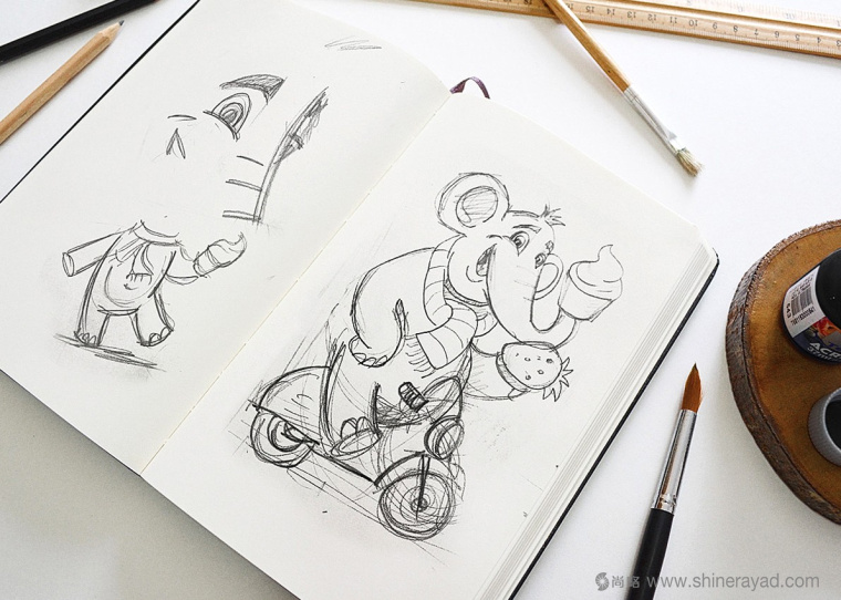 Billy Bom 冰淇淋調(diào)皮卡通小象動物品牌包裝設(shè)計品牌形象設(shè)計3-手繪插圖設(shè)計