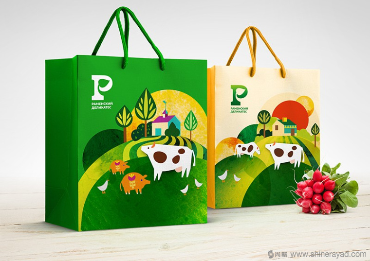 Раменский 俄羅斯火腿腸熟食手提袋外包裝設(shè)計5