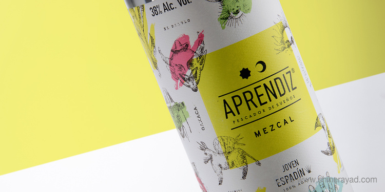 APRENDIZ Mezcal手繪插畫風格 龍舌蘭酒包裝設計1