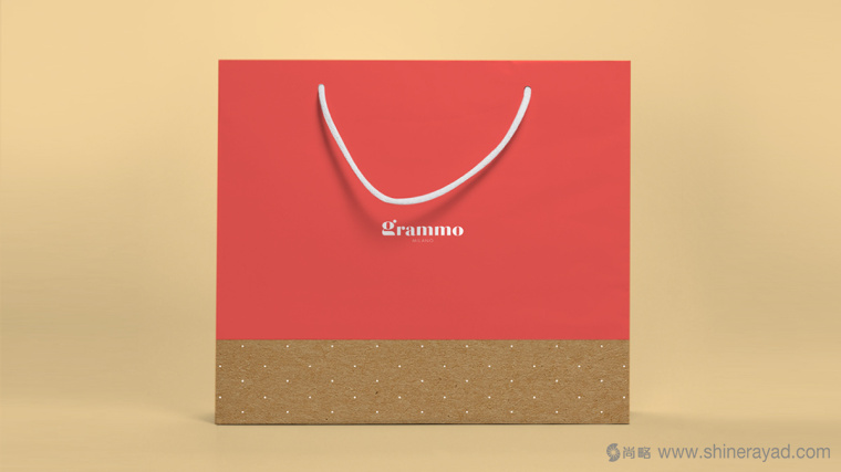 Grammo 手工餅干瓦能紙牛皮紙有機(jī)品牌VI形象設(shè)計(jì)6-手提袋設(shè)計(jì)