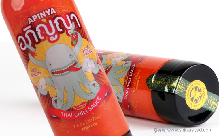 泰國辣醬apinya品牌小章魚核心視覺品牌形象塑造1-包裝設(shè)計(jì)