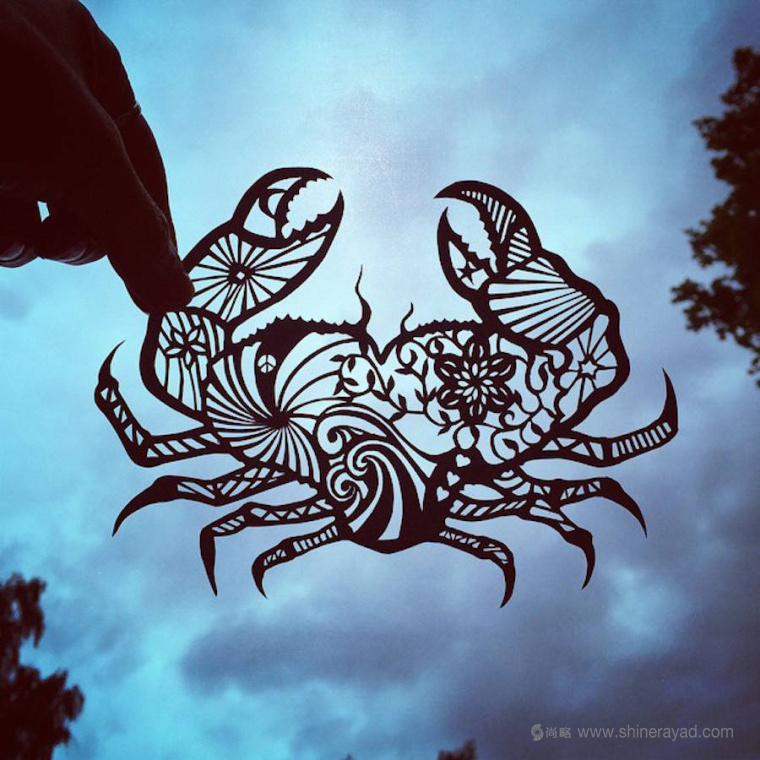 螃蟹-動物剪紙藝術(shù)與剪紙攝影圖片-上海平面設(shè)計(jì)公司創(chuàng)意藝術(shù)鑒賞5
