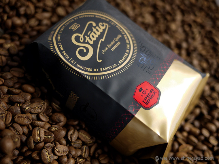 Static Coffee 袋裝咖啡豆咖啡紅黑包裝設(shè)計(jì)6