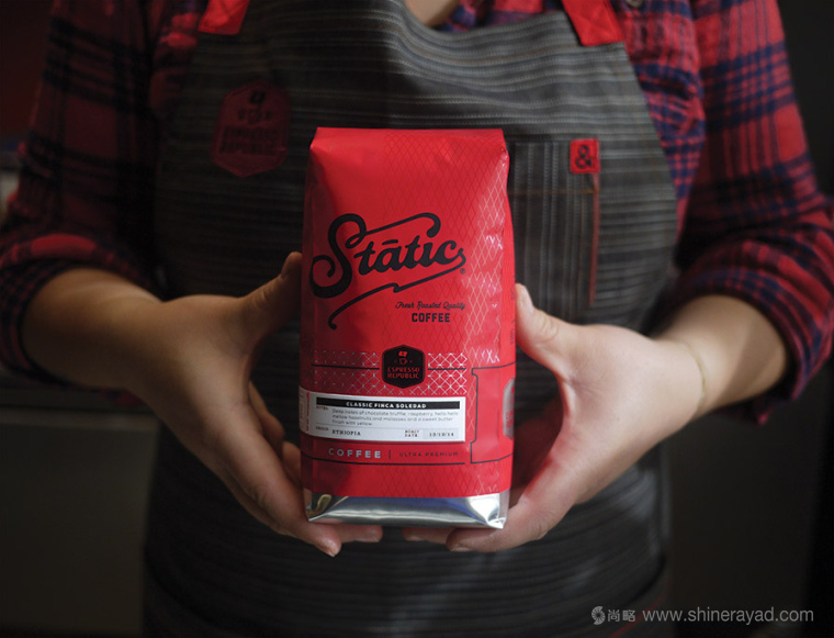 Static Coffee 袋裝咖啡豆咖啡紅黑包裝設(shè)計(jì)9