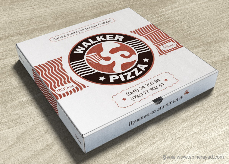 5 Walker pizza 披薩連鎖店品牌VI視覺形象設(shè)計(jì)-披薩包裝盒設(shè)計(jì)1
