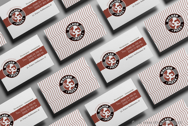 3 Walker pizza 披薩連鎖店VI視覺形象設(shè)計(jì)-名片設(shè)計(jì)