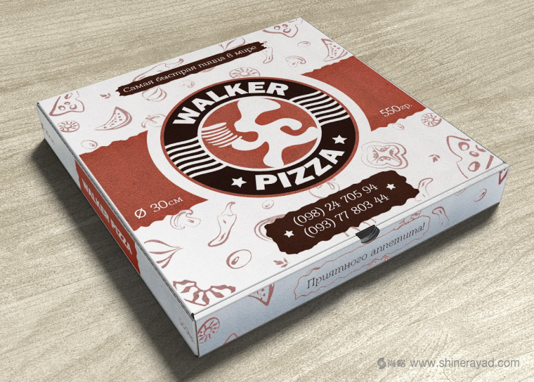 6 Walker pizza披薩連鎖店品牌VI視覺形象設(shè)計(jì)-披薩包裝盒設(shè)計(jì)2