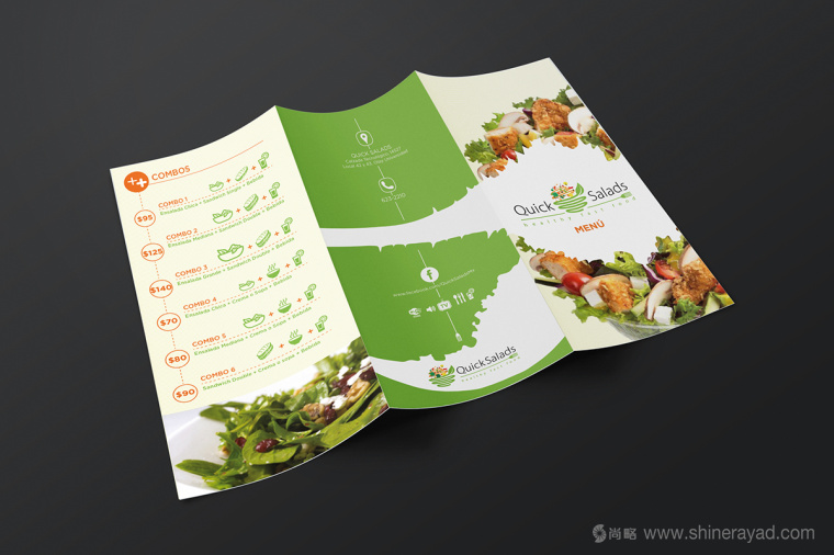 Quick Salads 沙拉有機素食餐廳VI設(shè)計6-餐廳菜單價目表設(shè)計