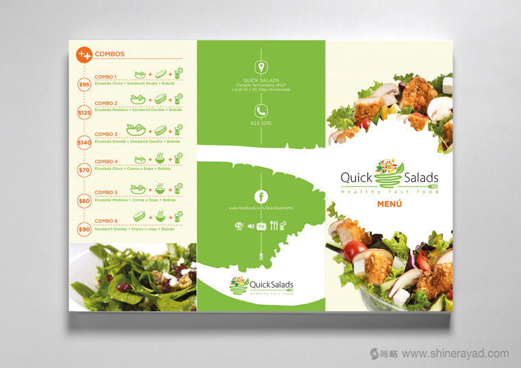 Quick Salads 沙拉有機素食餐廳VI設(shè)計9-餐廳菜單價目表設(shè)計