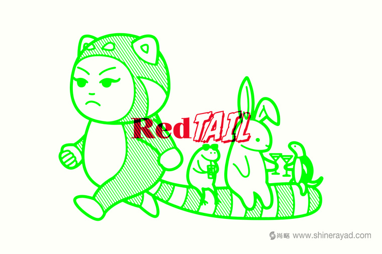 Red Tail 紅尾酒吧logo設(shè)計、吉祥物設(shè)計、VI設(shè)計、品牌形象設(shè)計-上海品牌設(shè)計公司
