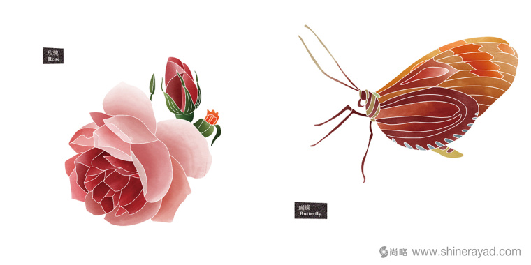 Rosehill 面膜包裝插畫設(shè)計-涼爽玫瑰蝴蝶插畫-上?;瘖y品包裝設(shè)計公司8 Rosehill 面膜包裝插畫設(shè)計-涼爽玫瑰蝴蝶插畫-上?;瘖y品包裝設(shè)計公司8
