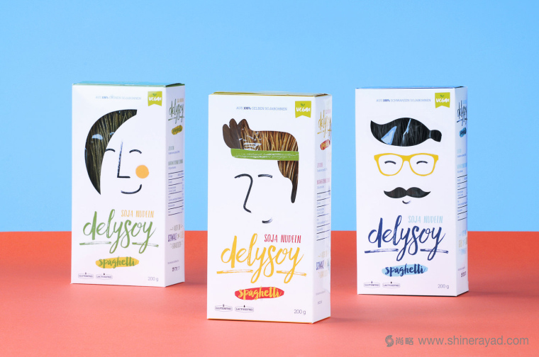 充滿俏皮風(fēng)格的DELYSOY 面條面食包裝設(shè)計(jì)欣賞-上海食品包裝設(shè)計(jì)公司