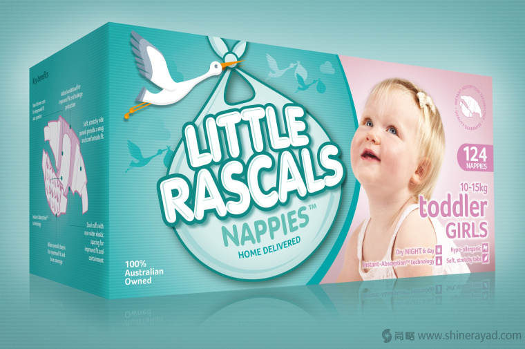 上海包裝設(shè)計公司-LITTLE RASCALS 嬰兒尿布品牌包裝設(shè)計2
