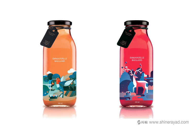 上海包裝設(shè)計(jì)公司設(shè)計(jì)欣賞：de jus 有機(jī)果汁飲料包裝設(shè)計(jì)與動(dòng)物風(fēng)景插畫設(shè)計(jì)1