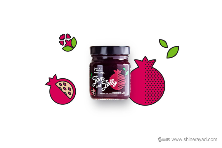 JAM AND JELLY 水果果醬包裝設(shè)計(jì)-草莓醬櫻桃醬橙子醬杏仁醬3