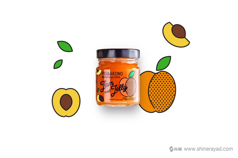 JAM AND JELLY 水果果醬包裝設(shè)計(jì)-草莓醬櫻桃醬橙子醬杏仁醬4