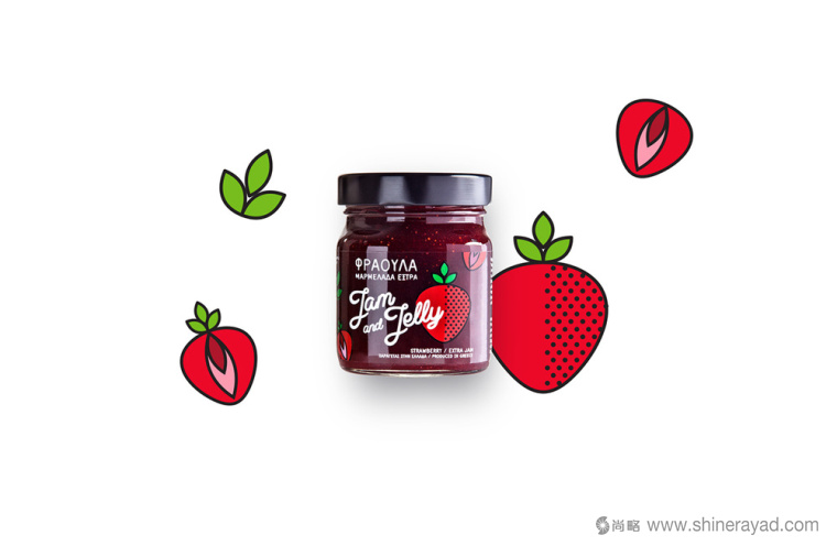 JAM AND JELLY 水果果醬包裝設(shè)計(jì)-草莓醬櫻桃醬橙子醬杏仁醬9