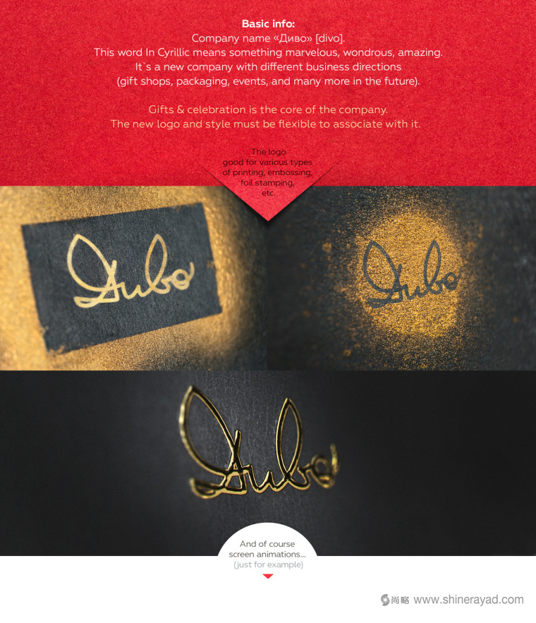 Divo 紅金英文花體字logo設(shè)計(jì)模版-上海logo設(shè)計(jì)公司設(shè)計(jì)欣賞3