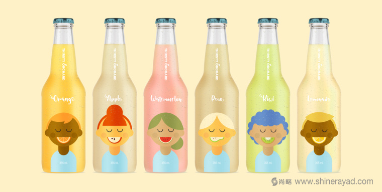 可愛風格 THIRSTY 氣泡酒包裝設計人物插畫設計-上海包裝設計公司欣賞3