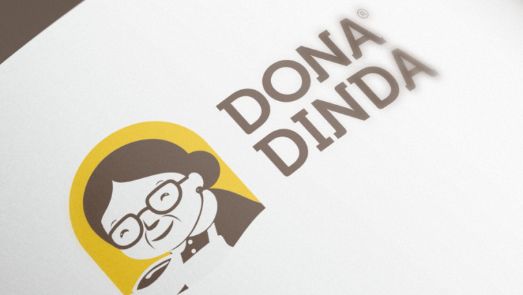 Dona Dinda 老奶奶冷凍食品咖啡人物頭像logo設(shè)計-上海logo設(shè)計公司1