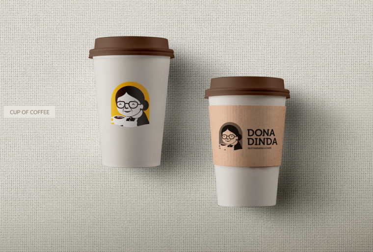 Dona Dinda 老奶奶冷凍食品咖啡人物頭像logo設計-上海logo設計公司3