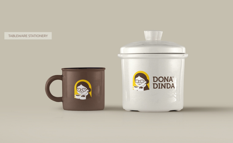Dona Dinda 老奶奶冷凍食品咖啡人物頭像logo設計VI設計-上海品牌設計公司5