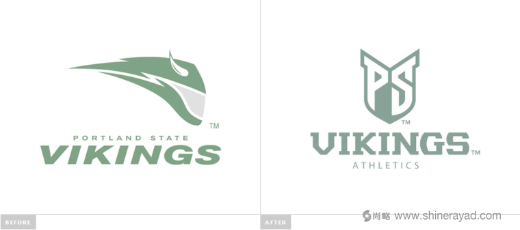 vikings 橄欖球俱樂(lè)部l新舊ogo設(shè)計(jì)對(duì)比－上海logo設(shè)計(jì)公司1