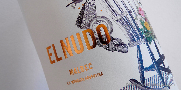 EL NUDO MALBEC 葡萄酒包裝設計手繪插畫風格酒標標簽設計-上海包裝設計公司1